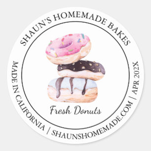 Fresh Doughnut Baking Modern label