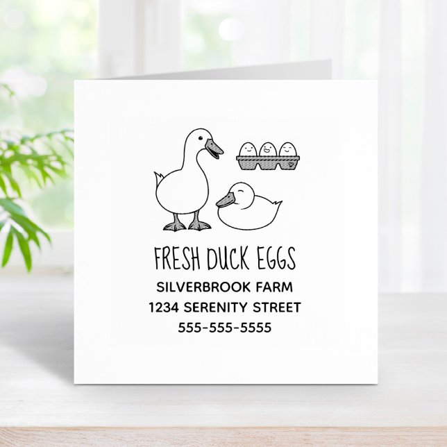 Fresh Duck Eggs Farm Address 2 Rubber Stamp (Creator Uploaded)