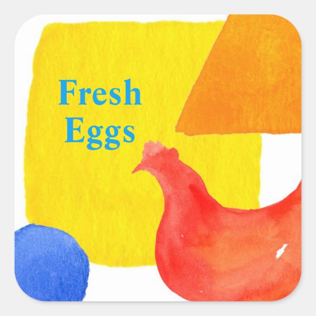 Fresh Egg Carton Label Primary Colours Bright (Front)