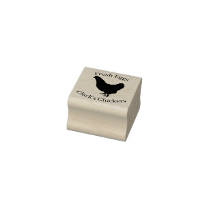 Fresh Eggs Clarks Black Chicken Hen Egg Rubber Stamp