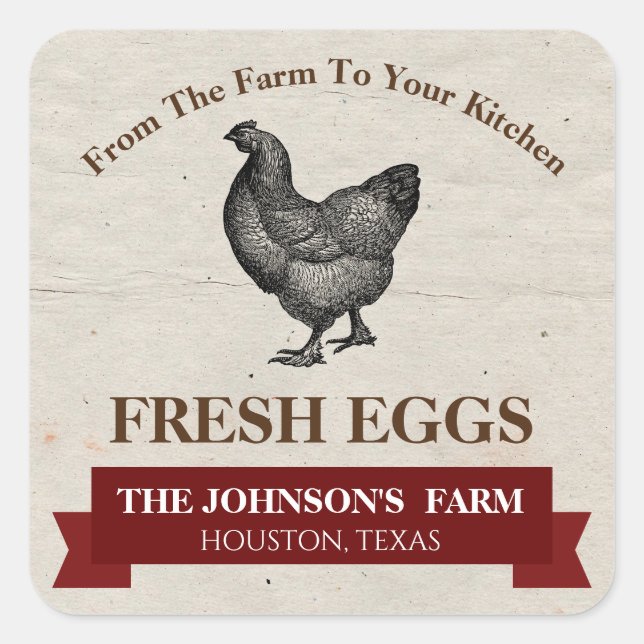 Fresh Eggs Custom Label Sticker (Front)