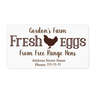 Fresh eggs From Free Range Hens Label