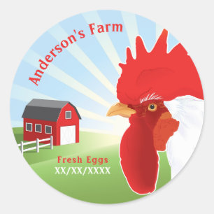 Fresh Eggs Personalise Classic Round Sticker