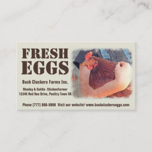 Fresh  Eggs - Red hen Layer Chicken Business Card