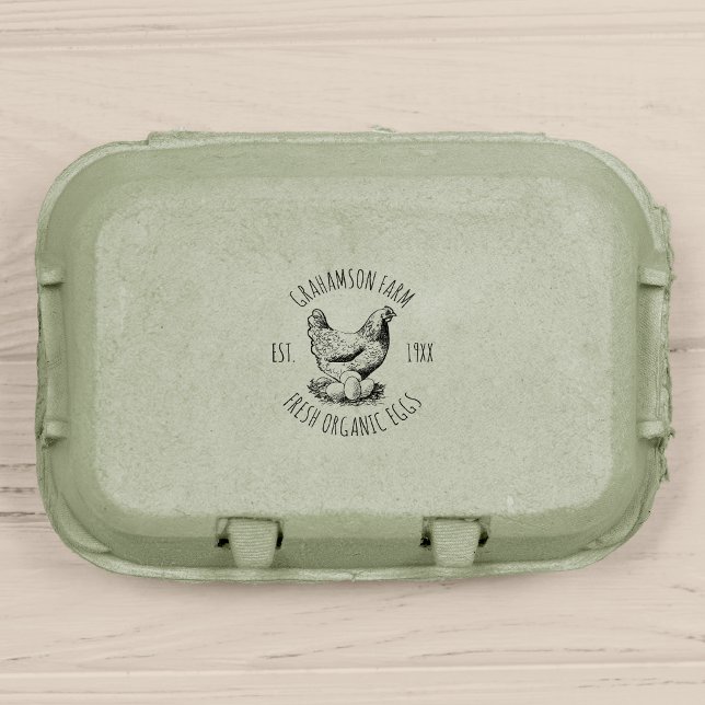 Fresh Eggs | Rustic Hen Farm Rubber Stamp (Creator Uploaded)