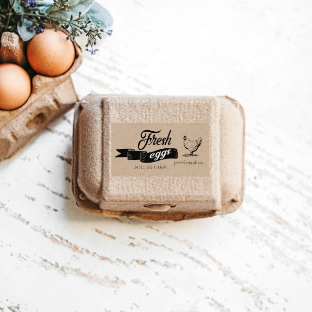 Fresh Eggs Vintage Egg Carton Label (Creator Uploaded)