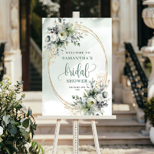 Fresh Elegance Eucalyptus Bridal Shower Welcome Si Poster