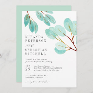 Fresh Eucalyptus Foliage Botanical Wedding Invitation