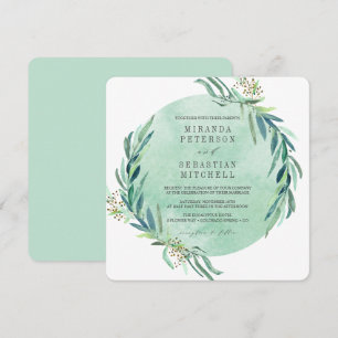 Fresh Eucalyptus Leaves Botanical Wedding Invitation