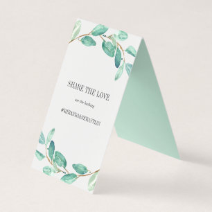 Fresh Eucalytpus social media hashtag wedding Business Card