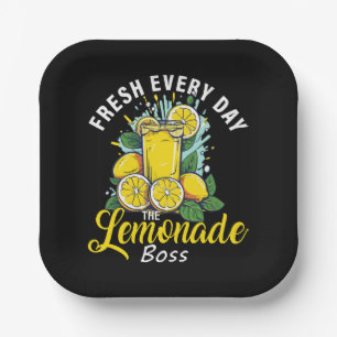 Fresh Every Day The Lemonade Boss Paper Plate