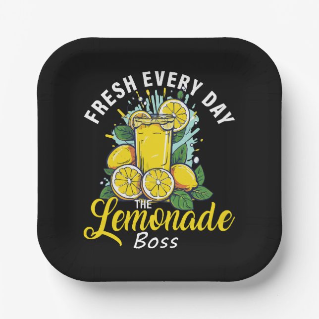 Fresh Every Day The Lemonade Boss Paper Plate (Front)