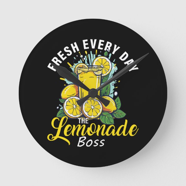Fresh Every Day The Lemonade Boss Round Clock (Front)