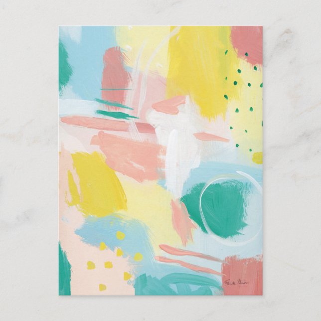 Fresh Face Abstract - Spring Colours Postcard (Front)