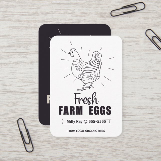 Fresh Farm Chicken Eggs Business Card (Front/Back In Situ)