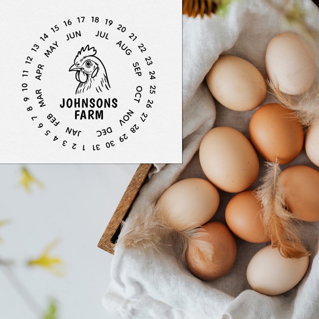 Fresh Farm Eggs Carton Date Wheel Rubber Stamp (Creator Uploaded)