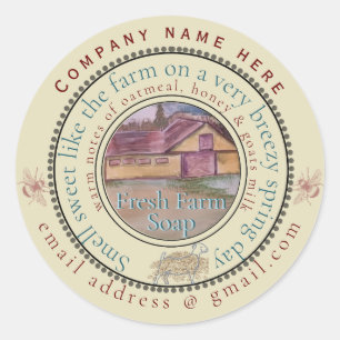 fresh farm soap customise classic round sticker