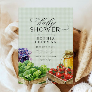 Fresh Farmers Market Locally Grown Baby Shower Invitation