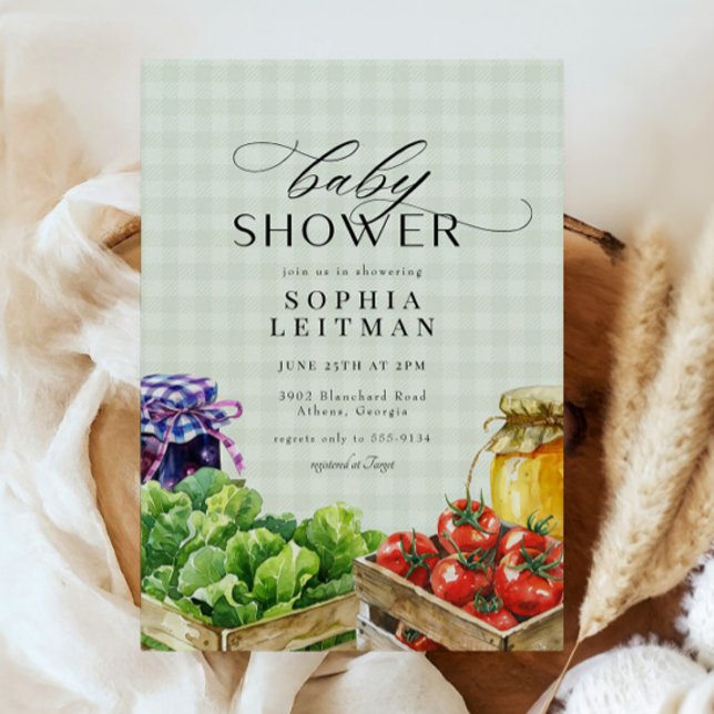 Fresh Farmers Market Locally Grown Baby Shower Invitation (Creator Uploaded)