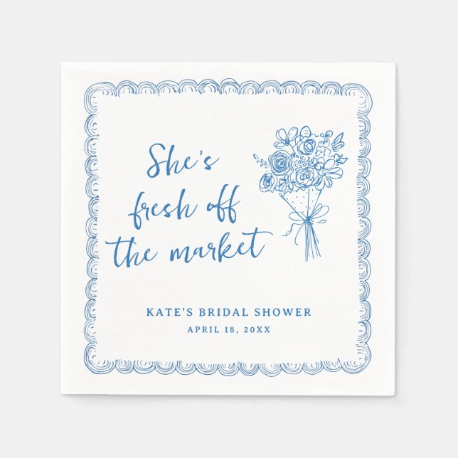 Fresh Farmers Off the Market Bridal Shower Napkin (Front)
