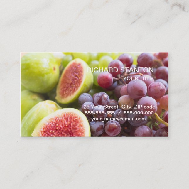 Fresh figs and grape business card (Front)