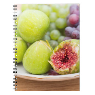 Fresh figs and grape notebook
