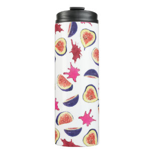 Fresh Figs Pink Juice Watercolor Thermal Tumbler