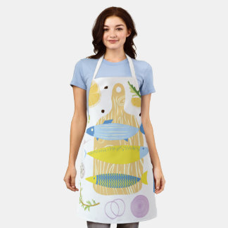 Fresh Fish Cutting Board Kitchen Apron