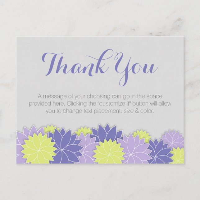 Fresh Floral Thank You Postcards (Front)