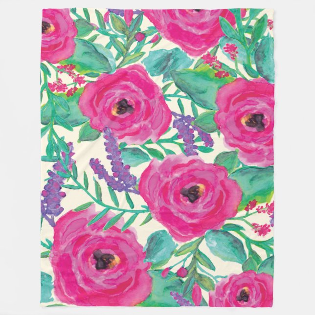 Fresh Florals Fleece Blanket (Front)