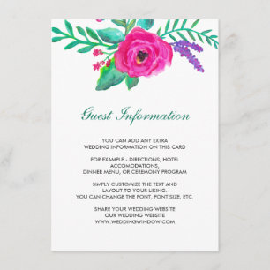 Fresh Florals Wedding Insert Card