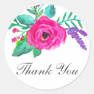 Fresh Florals Wedding Thank You Stickers