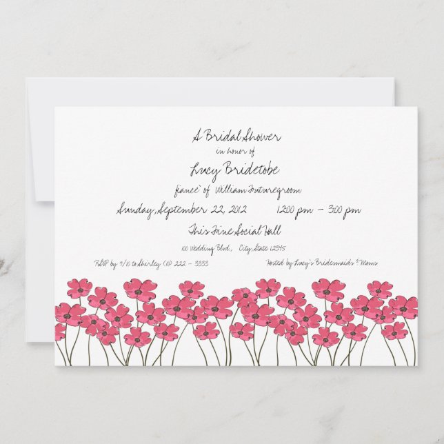Fresh Flower Bridal Shower Invitation (Front)