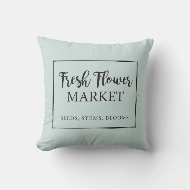 Fresh Flower Market Sign Pillow (Front)