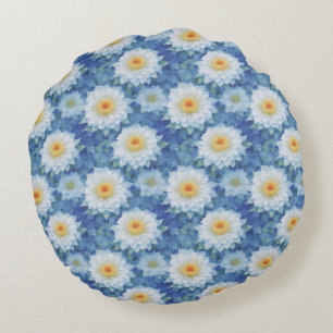 Fresh flowers round cushion