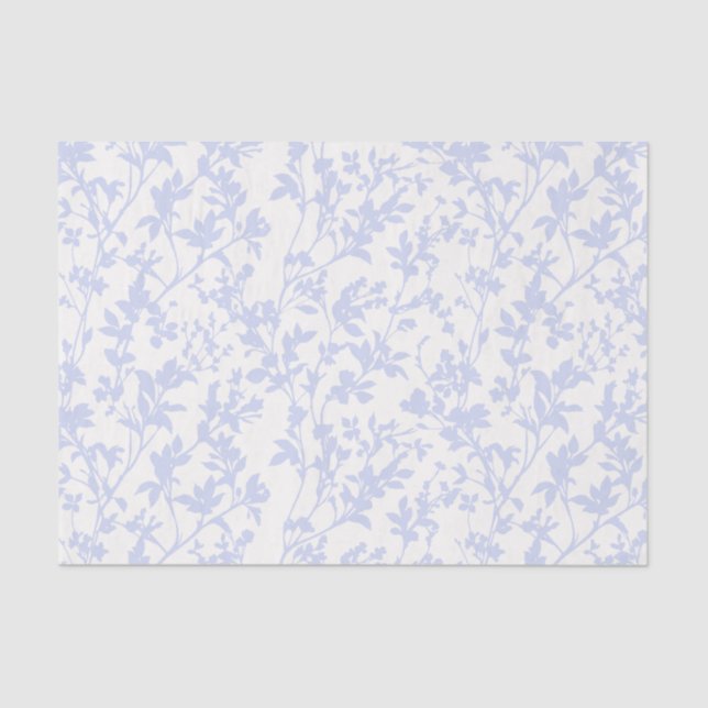 Fresh Foliage (Ivory - Periwinkle) Tissue Paper (Front)