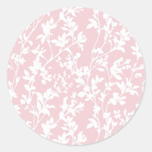 Fresh Foliage (Soft Rose) Classic Round Sticker