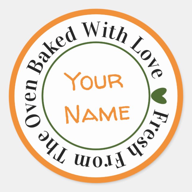  Fresh From the Oven Baked with Love Pumpkin Colou Classic Round Sticker (Front)