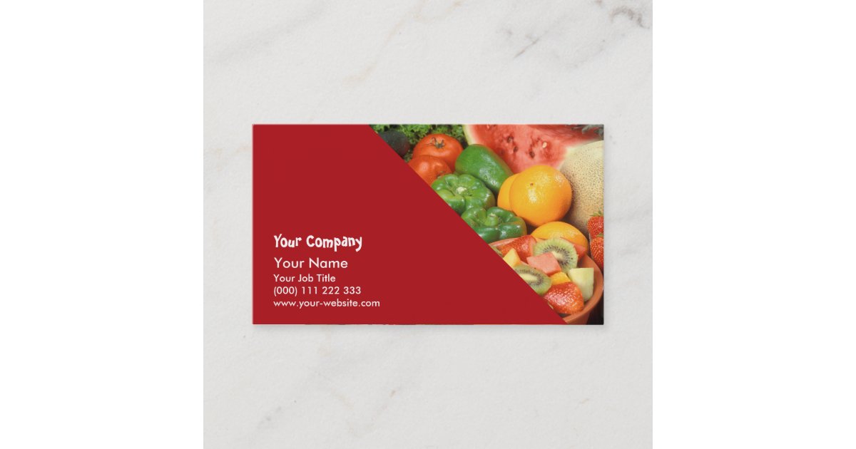 Fresh fruit and vegetables business card | Zazzle