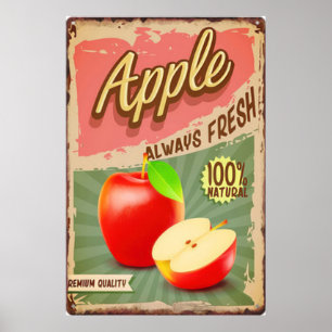 Fresh Fruit Apple vintage Poster