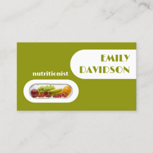 Fresh Fruit Capsule Nutritionist Green Yellow Card