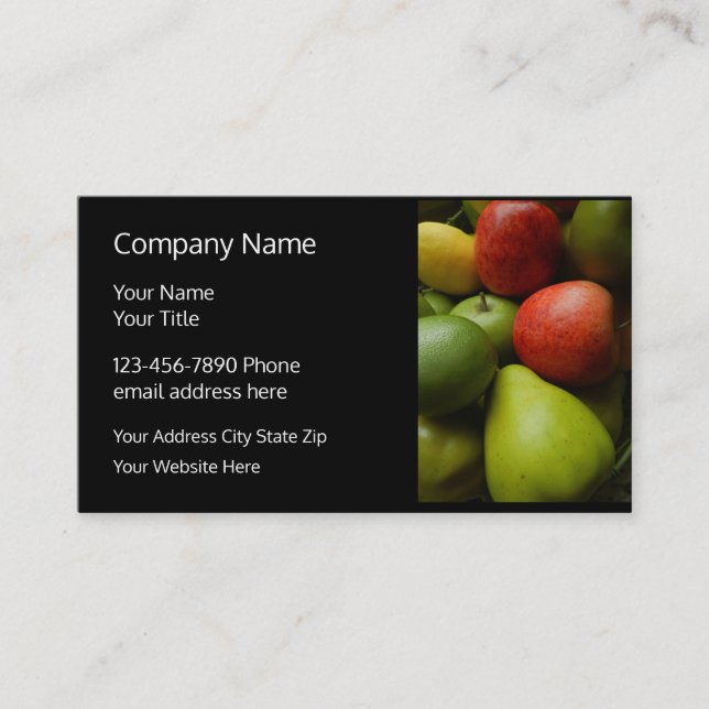 Fresh Fruit Diet Theme Business Card (Front)