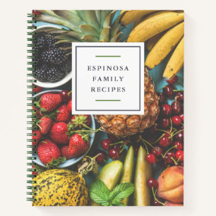 Fresh Fruit Family Recipe Cookbook Notebook