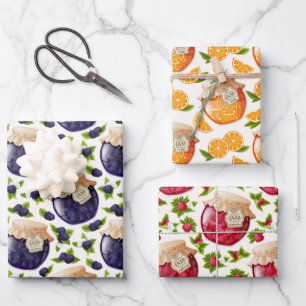 Fresh Fruit Jam Wrapping Paper Sheet Set