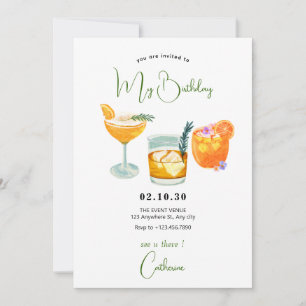 Fresh fruit orange juice drinks birthday invitation