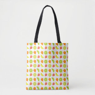 'Fresh Fruit Pattern' Citrus & Strawberry Shoulder Tote Bag