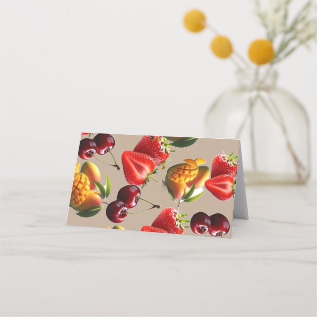 Fresh Fruit Pattern – Strawberry, Cherry & Mango A Loyalty Card (Front)
