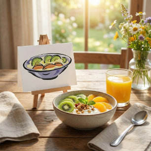Fresh Fruit Salad Bowl with Kiwi and Orange Thank You Card