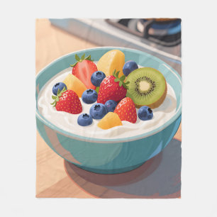 Fresh Fruit Yogurt Bowl Fleece Blanket