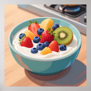 Fresh Fruit Yogurt Bowl Poster